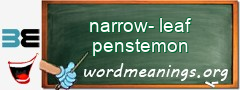 WordMeaning blackboard for narrow-leaf penstemon